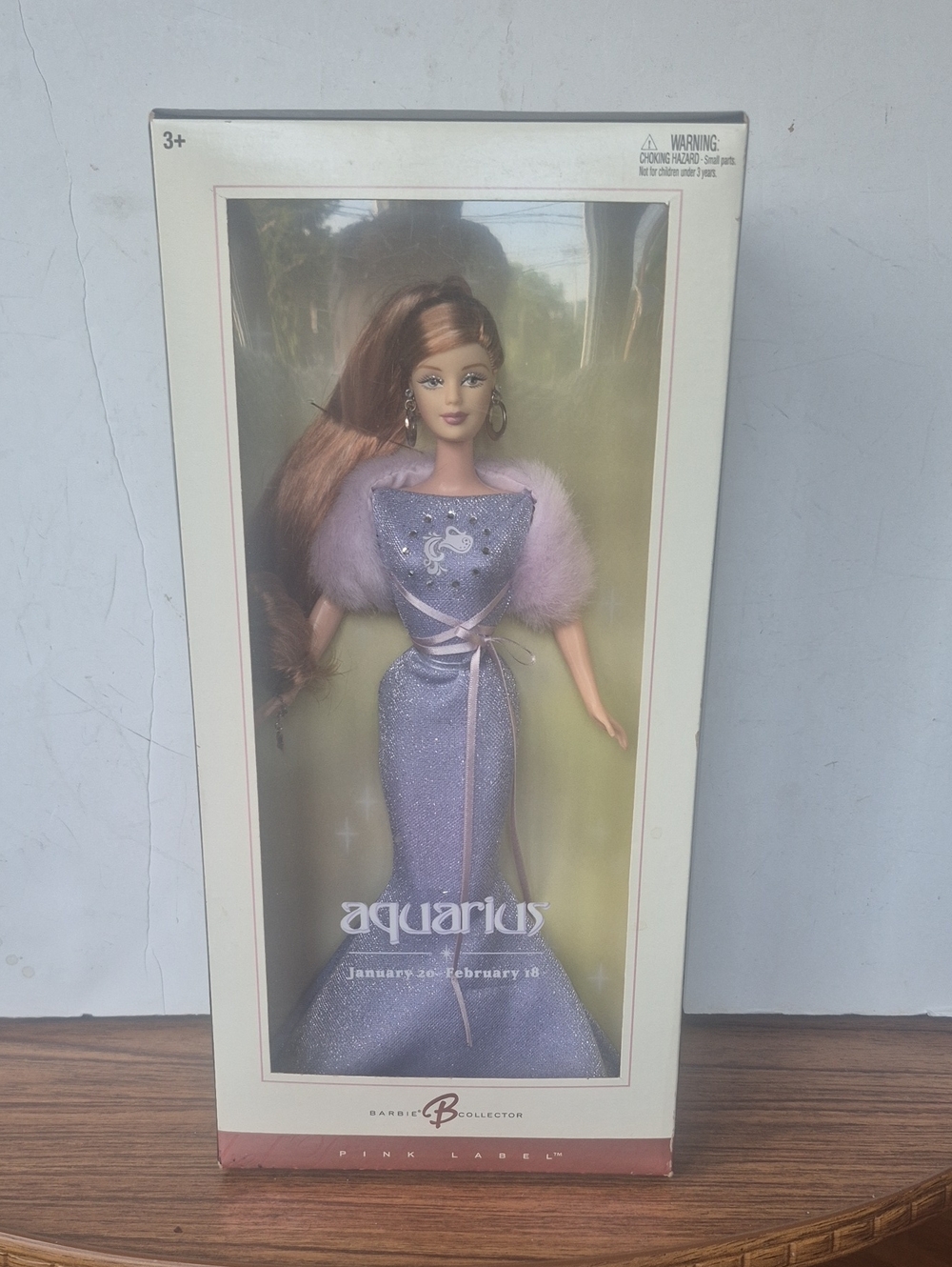 New Barbie Pink Label Aquarius Doll in Sparkling Lavender Gown. Dated 2004.